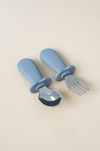 Ложка з виделкою Metal, Сіра - фото 2