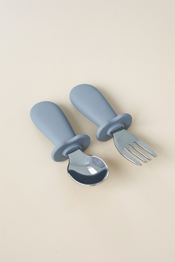 Ложка з виделкою Metal, Сіра - фото 2