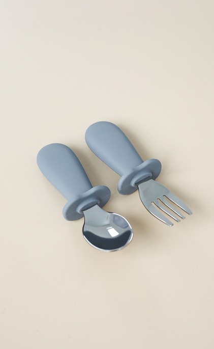 Ложка з виделкою Metal, Сіра - фото 2