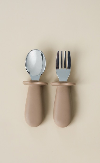 Ложка з виделкою Metal, Коричнева