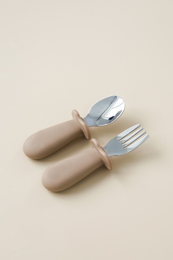 Ложка з виделкою Metal, Коричнева - фото 2