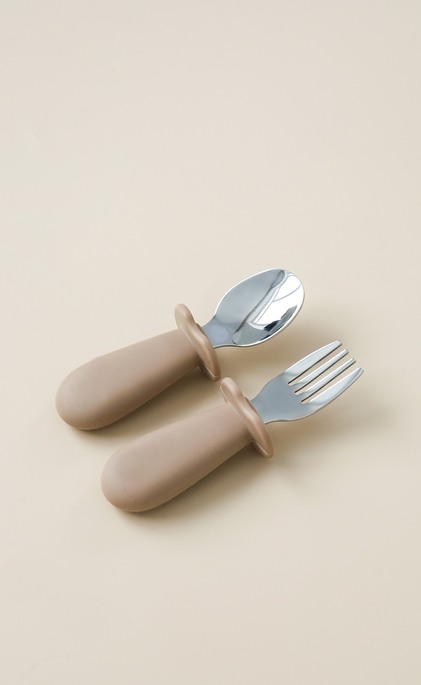 Ложка з виделкою Metal, Коричнева - фото 2