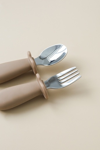 Ложка з виделкою Metal, Коричнева - фото 1