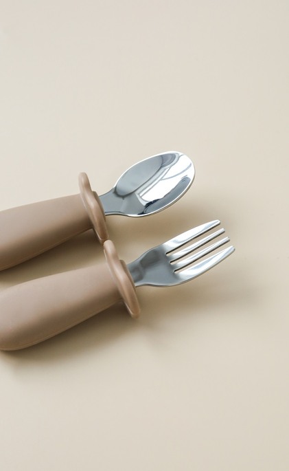 Ложка з виделкою Metal, Коричнева - фото 1