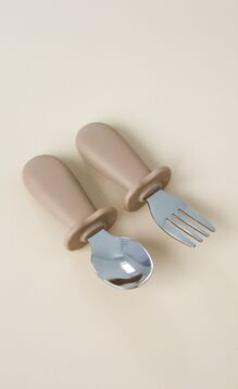 Ложка с вилкой Metal, Коричневая - фото 3