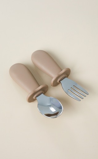 Ложка з виделкою Metal, Коричнева - фото 3