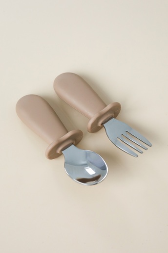 Ложка з виделкою Metal, Коричнева - фото 3