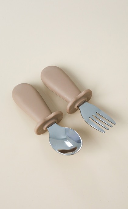 Ложка з виделкою Metal, Коричнева - фото 3