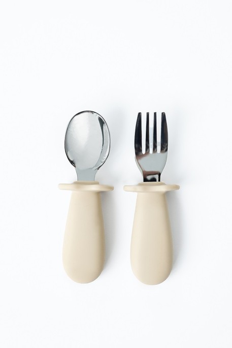 Ложка з виделкою Metal, Бежева