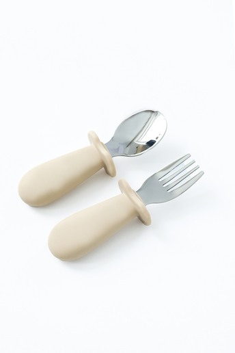 Ложка з виделкою Metal, Бежева - фото 3