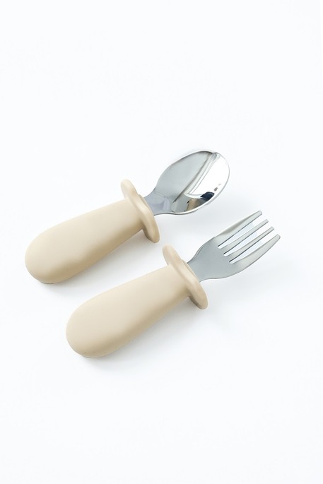 Ложка з виделкою Metal, Бежева - фото 3