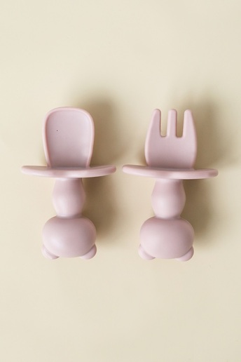 Ложка з виделкою Panda, Рожева