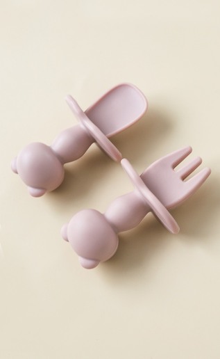 Ложка з виделкою Panda, Рожева - фото 1