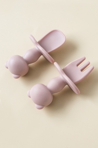 Ложка з виделкою Panda, Рожева - фото 1