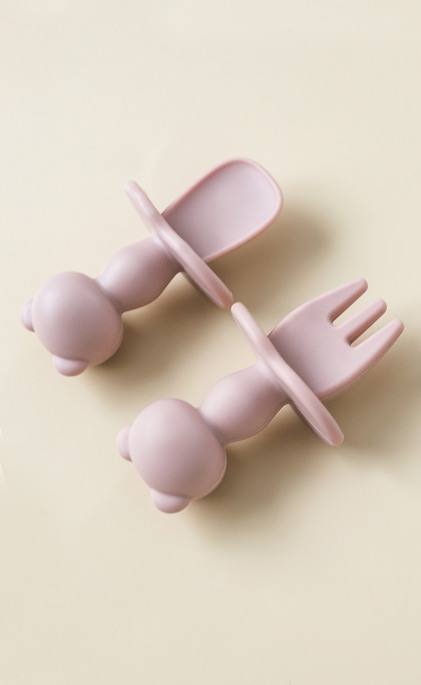 Ложка з виделкою Panda, Рожева - фото 1