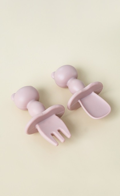 Ложка з виделкою Panda, Рожева - фото 2