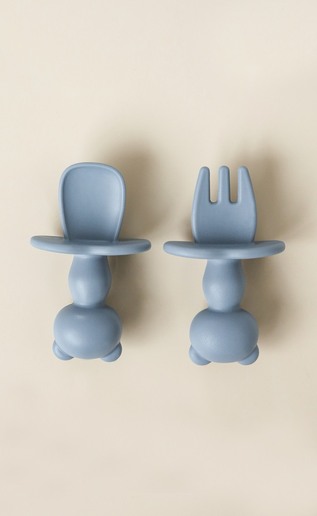 Ложка з виделкою Panda, Сіра