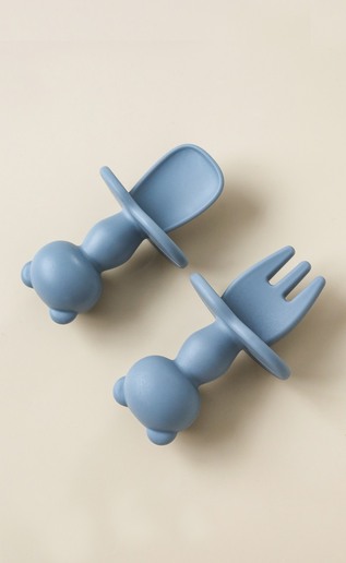 Ложка з виделкою Panda, Сіра - фото 1