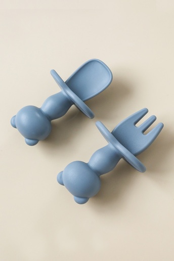 Ложка з виделкою Panda, Сіра - фото 1