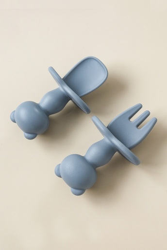 Ложка з виделкою Panda, Сіра - фото 1