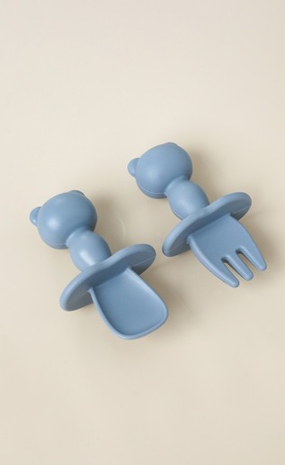 Ложка з виделкою Panda, Сіра - фото 2