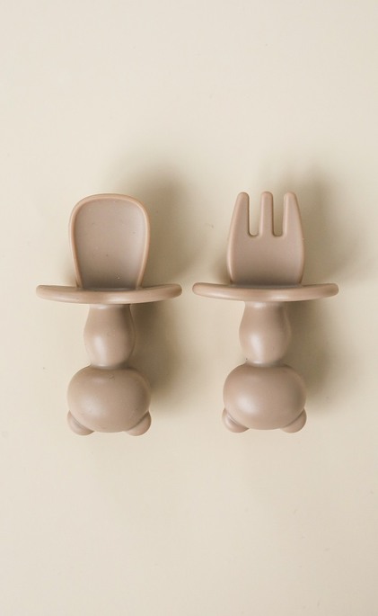 Ложка з виделкою Panda, Коричнева