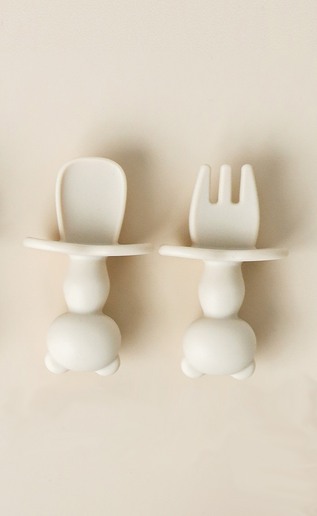 Ложка з виделкою Panda, Бежева