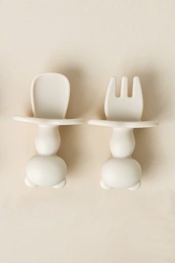 Ложка з виделкою Panda, Бежева