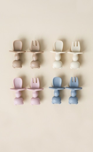 Ложка з виделкою Panda, Бежева - фото 1