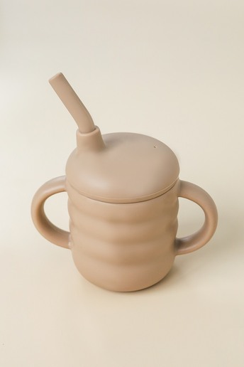 Поїльник з трубочкою Simply, Коричневий