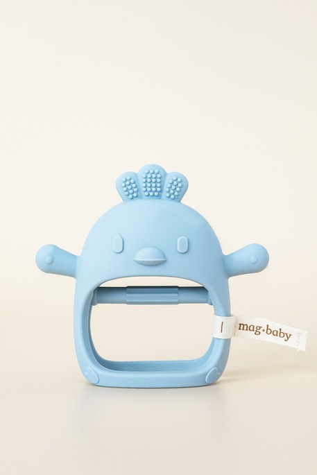 Силиконовый прорезыватель-рукавичка Bird, Голубой