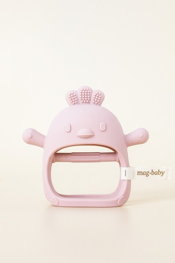 Силіконовий прорізувач-рукавичка Bird, Рожевий