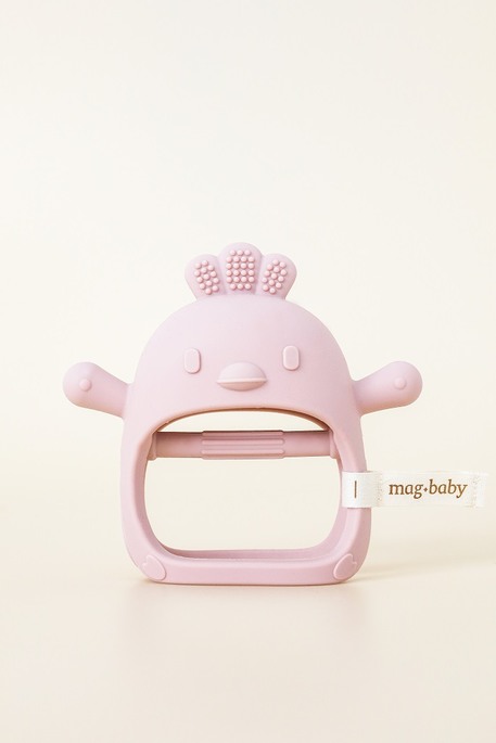 Силиконовый прорезыватель-рукавичка Bird, Розовый