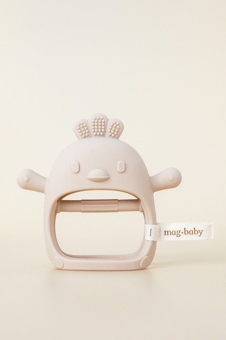 Силиконовый прорезыватель-рукавичка Bird, Бежевый