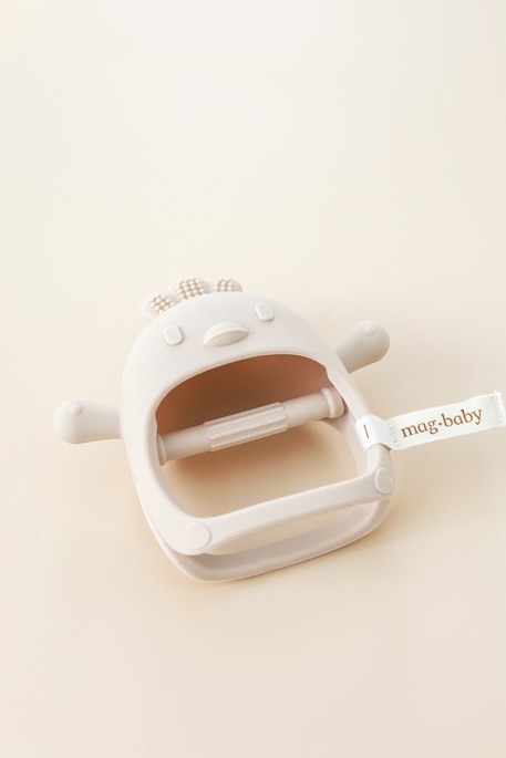 Силиконовый прорезыватель-рукавичка Bird, Бежевый - фото 1