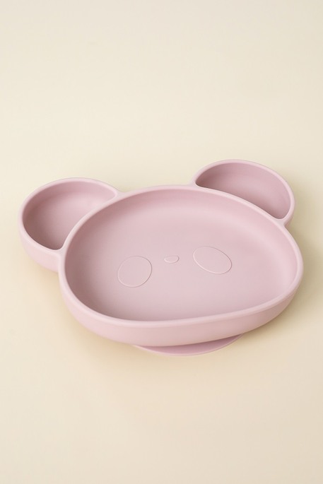 Тарелка секционная на присоске Panda, Розовая - фото 3