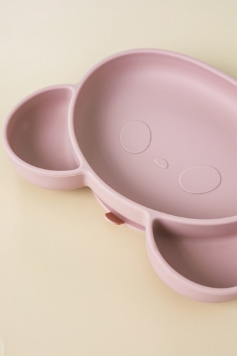 Тарілка секційна на присосці Panda, Рожева - фото 2