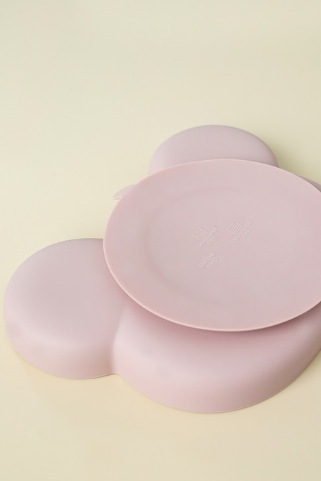 Тарелка секционная на присоске Panda, Розовая - фото 1