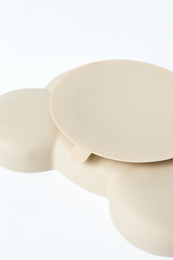 Тарілка секційна на присосці Panda, Бежева - фото 1