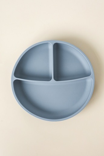 Тарелка секционная на присоске Simply, Серая