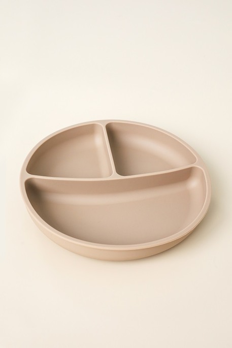 Тарелка секционная на присоске Simply, Коричневая - фото 1