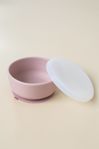 Тарілка на присосці з кришкою Simply, Рожева