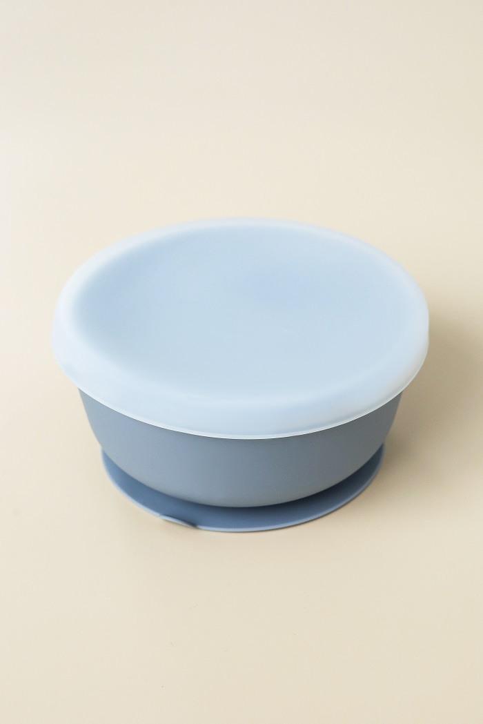 Тарілка на присосці з кришкою Simply, Сіра - фото 1