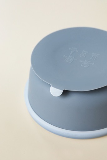 Тарелка на присоске с крышкой Simply, Серая - фото 2