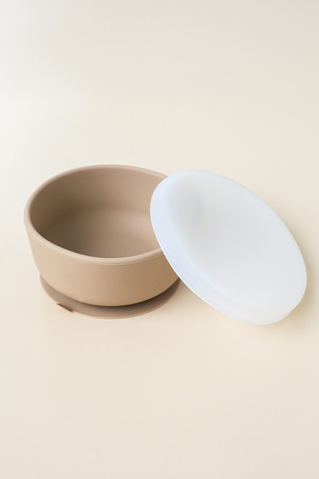 Тарелка на присоске с крышкой Simply, Коричневая