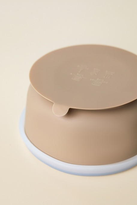 Тарелка на присоске с крышкой Simply, Коричневая - фото 2