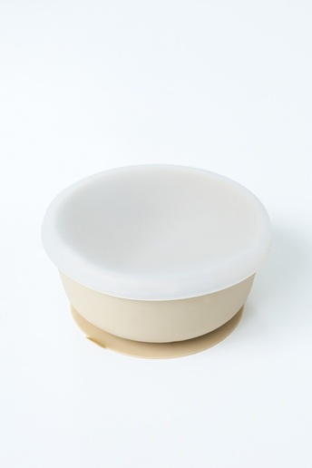 Тарілка на присосці з кришкою Simply, Бежева - фото 1