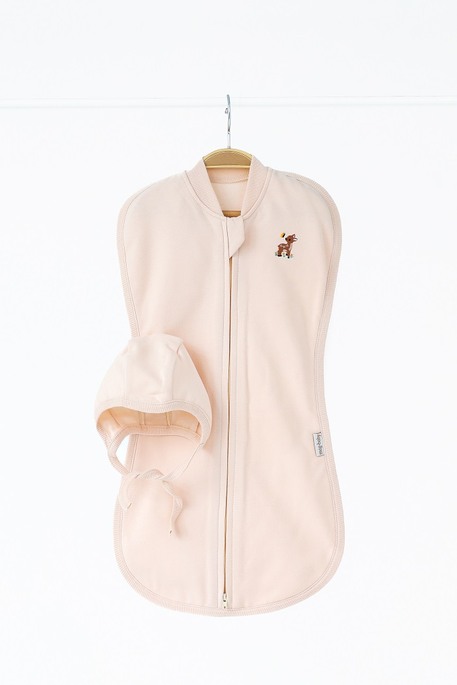 Утепленная евро пеленка на молнии с шапочкой Cozy, Сливочная