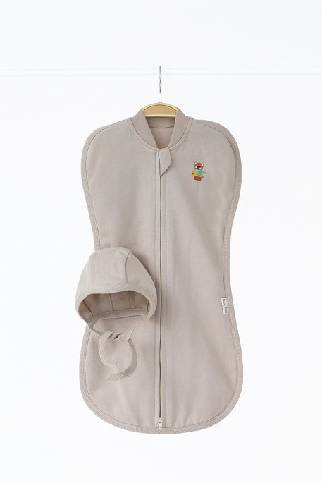 Утепленная евро пеленка на молнии с шапочкой Cozy, Мокко