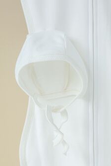 Утеплена євро пелюшка на блискавці з шапочкою Cozy, Молочна - фото 4